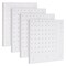 4 Pack Pegboard Wall Organizer for Jewelry, Cooking Utensils (10 x 10 in, White)